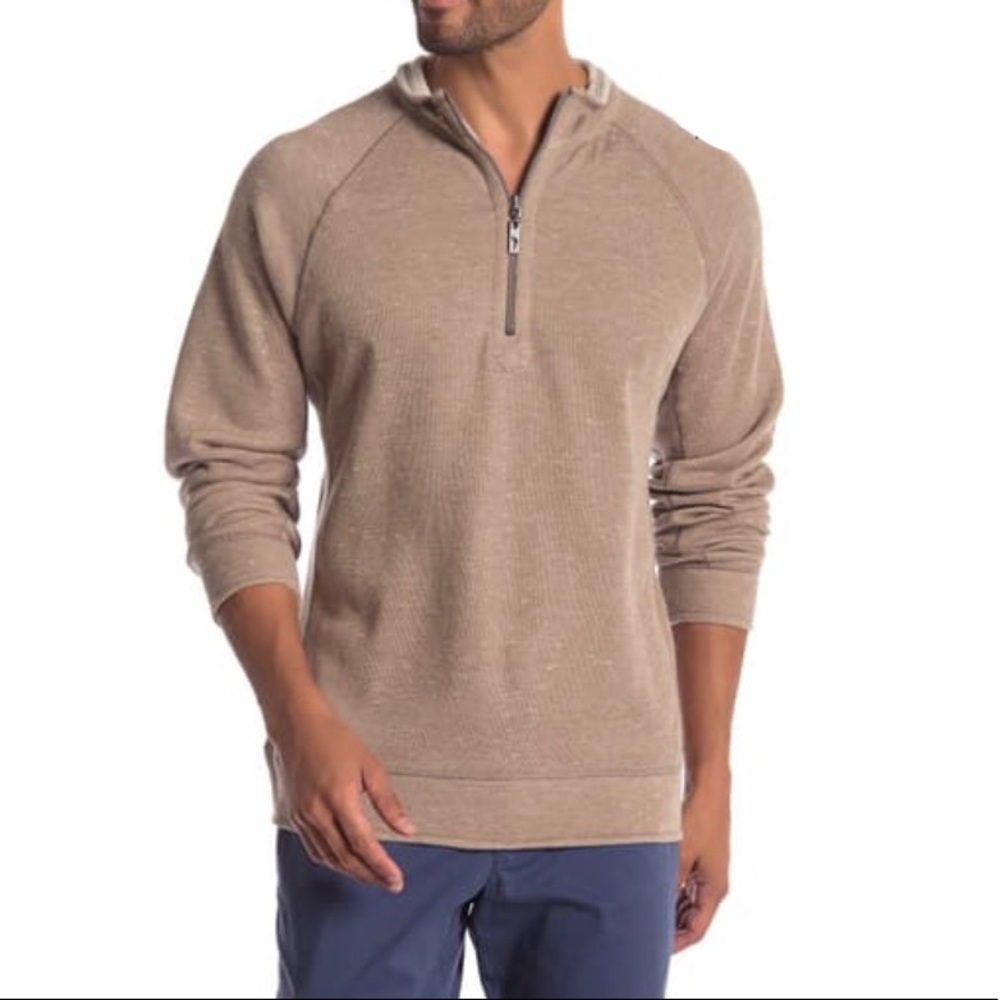 Tommy Bahama Flipshot Reversible Half Zip Raglan